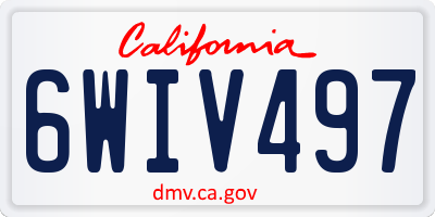 CA license plate 6WIV497