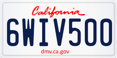 CA license plate 6WIV500