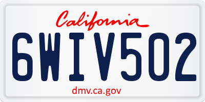 CA license plate 6WIV502