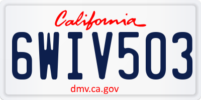 CA license plate 6WIV503