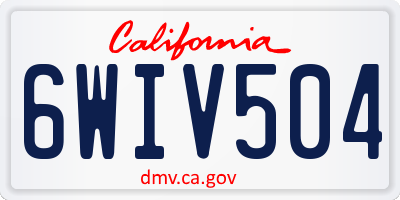CA license plate 6WIV504