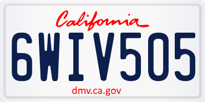 CA license plate 6WIV505