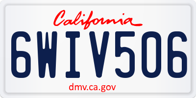 CA license plate 6WIV506