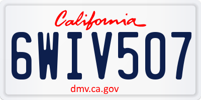CA license plate 6WIV507