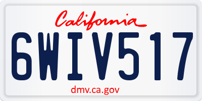 CA license plate 6WIV517