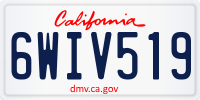 CA license plate 6WIV519