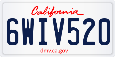 CA license plate 6WIV520