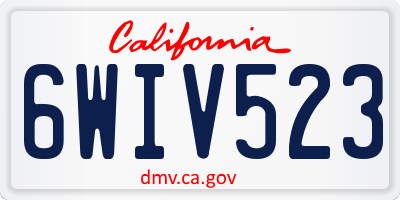 CA license plate 6WIV523