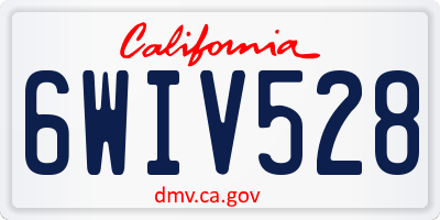 CA license plate 6WIV528
