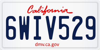 CA license plate 6WIV529