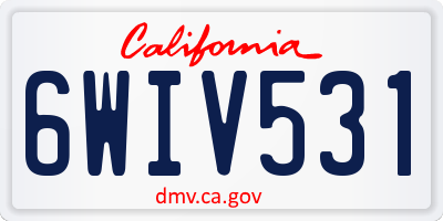 CA license plate 6WIV531