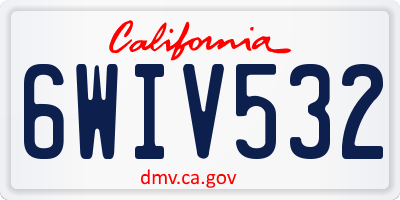 CA license plate 6WIV532
