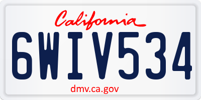 CA license plate 6WIV534