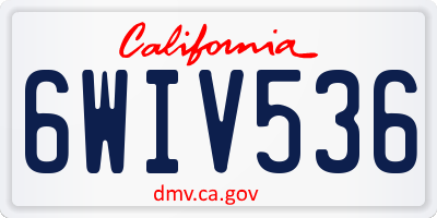 CA license plate 6WIV536