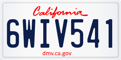 CA license plate 6WIV541