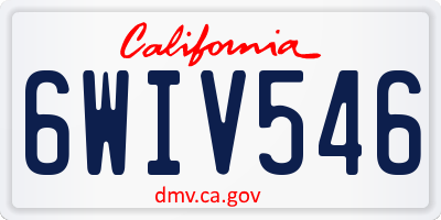CA license plate 6WIV546