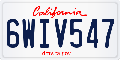 CA license plate 6WIV547