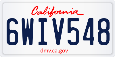 CA license plate 6WIV548