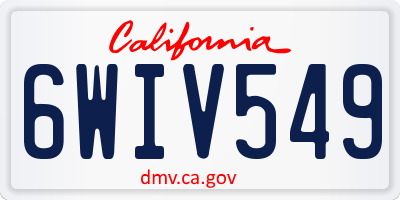 CA license plate 6WIV549