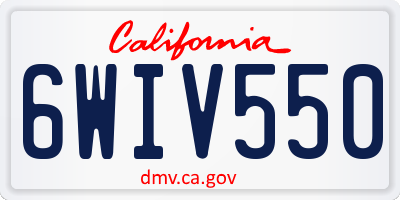 CA license plate 6WIV550