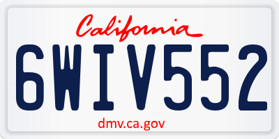CA license plate 6WIV552