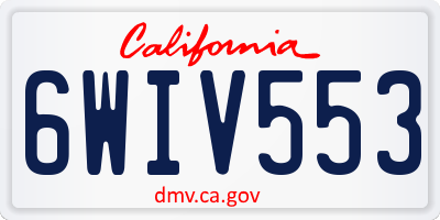 CA license plate 6WIV553