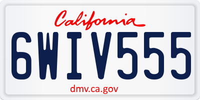 CA license plate 6WIV555