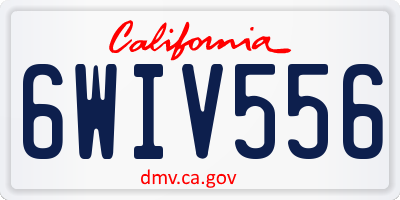 CA license plate 6WIV556