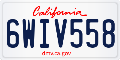 CA license plate 6WIV558