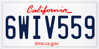 CA license plate 6WIV559