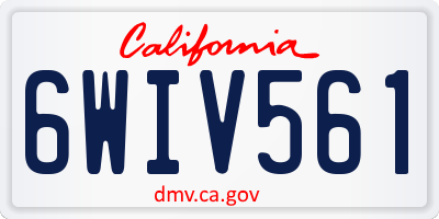 CA license plate 6WIV561