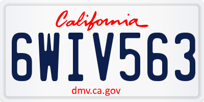 CA license plate 6WIV563