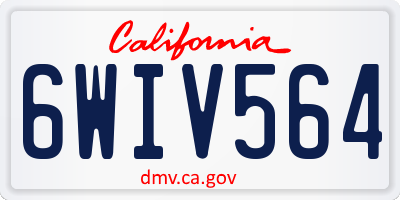 CA license plate 6WIV564