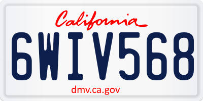 CA license plate 6WIV568
