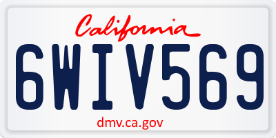 CA license plate 6WIV569
