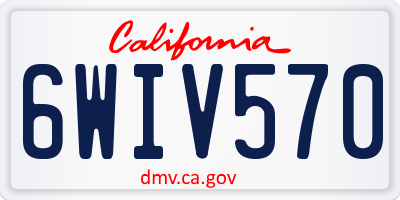CA license plate 6WIV570