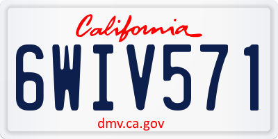 CA license plate 6WIV571