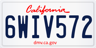 CA license plate 6WIV572