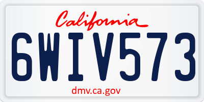 CA license plate 6WIV573
