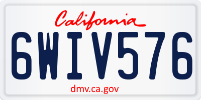 CA license plate 6WIV576