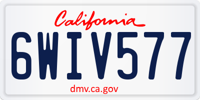 CA license plate 6WIV577