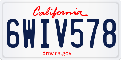 CA license plate 6WIV578