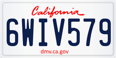 CA license plate 6WIV579