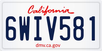 CA license plate 6WIV581