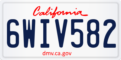 CA license plate 6WIV582