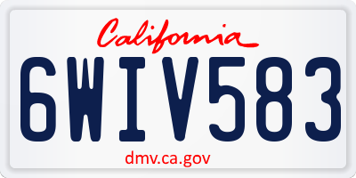 CA license plate 6WIV583