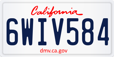 CA license plate 6WIV584