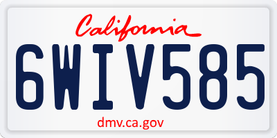 CA license plate 6WIV585