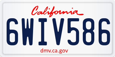 CA license plate 6WIV586