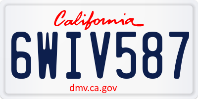 CA license plate 6WIV587